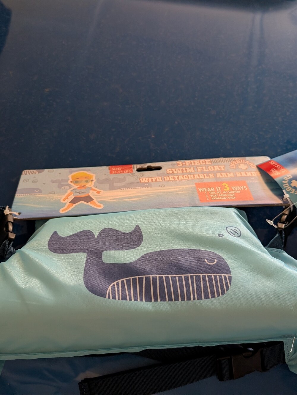 T.J.Maxx Light Aqua Kids Swim Trunks with Whale Print